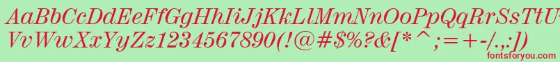 Century725ItalicBt Font – Red Fonts on Green Background