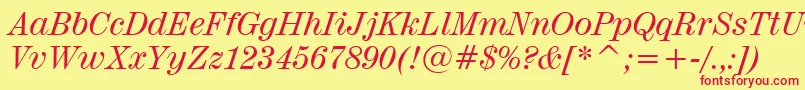 Century725ItalicBt Font – Red Fonts on Yellow Background