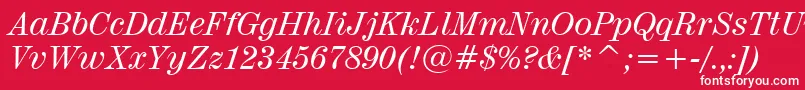 フォントCentury725ItalicBt – 赤い背景に白い文字