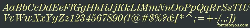 Century725ItalicBt Font – Yellow Fonts on Black Background