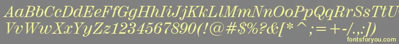 Century725ItalicBt Font – Yellow Fonts on Gray Background
