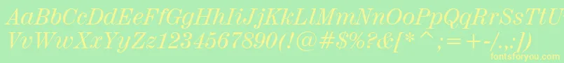 Century725ItalicBt Font – Yellow Fonts on Green Background