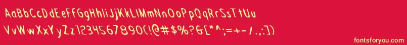 Draftingboardl Font – Yellow Fonts on Red Background