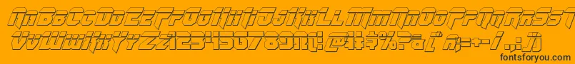 Omegaforcebulletital11 Font – Black Fonts on Orange Background