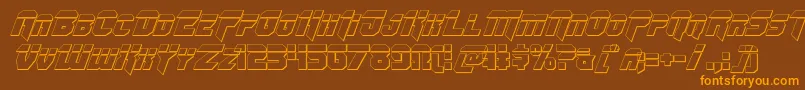 Omegaforcebulletital11 Font – Orange Fonts on Brown Background