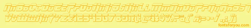 Omegaforcebulletital11 Font – Orange Fonts on Yellow Background