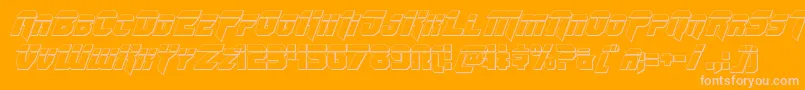 Omegaforcebulletital11-Schriftart – Rosa Schriften auf orangefarbenem Hintergrund