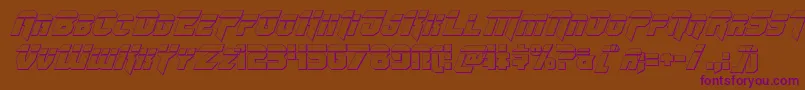 Omegaforcebulletital11 Font – Purple Fonts on Brown Background