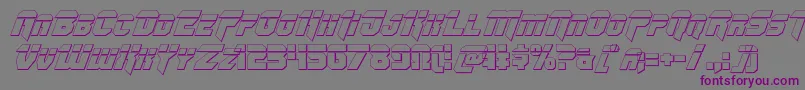 Omegaforcebulletital11-Schriftart – Violette Schriften auf grauem Hintergrund