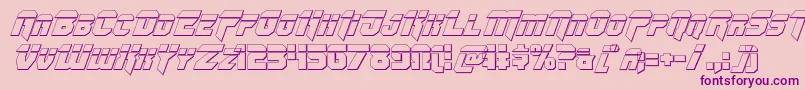 Omegaforcebulletital11-Schriftart – Violette Schriften auf rosa Hintergrund