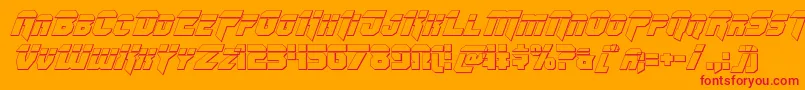 Omegaforcebulletital11-Schriftart – Rote Schriften auf orangefarbenem Hintergrund