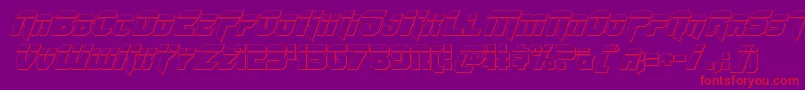 Omegaforcebulletital11 Font – Red Fonts on Purple Background