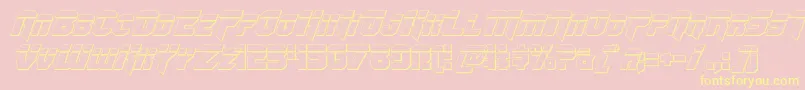 Omegaforcebulletital11-Schriftart – Gelbe Schriften auf rosa Hintergrund