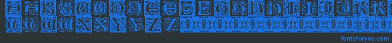 Gothicleaf Font – Blue Fonts on Black Background