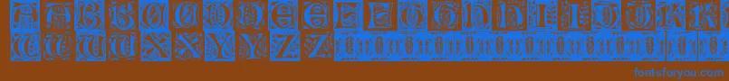 Gothicleaf Font – Blue Fonts on Brown Background