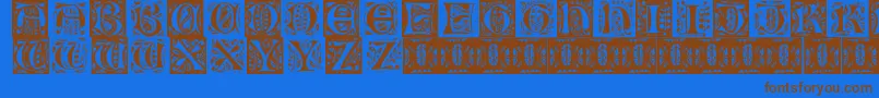 Gothicleaf Font – Brown Fonts on Blue Background