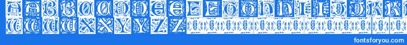 Gothicleaf Font – White Fonts on Blue Background
