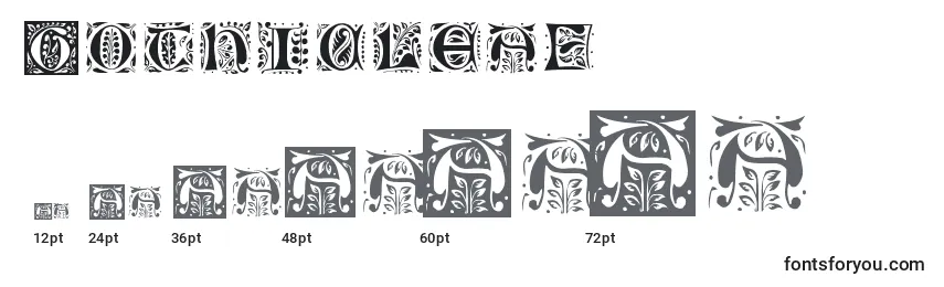 Gothicleaf Font Sizes