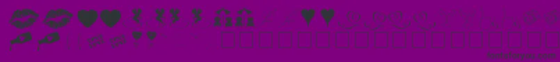 LoveRomanceTt-Schriftart – Schwarze Schriften auf violettem Hintergrund