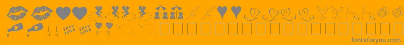 fuente LoveRomanceTt – Fuentes Grises Sobre Fondo Naranja