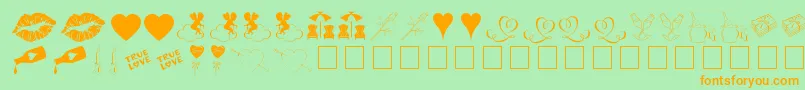 fuente LoveRomanceTt – Fuentes Naranjas Sobre Fondo Verde