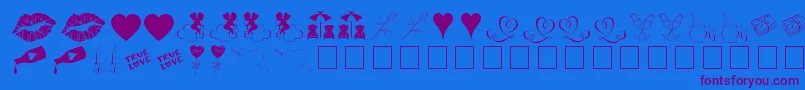 More about LoveRomanceTt Font LoveRomanceTt Font – Purple Fonts on Blue Background