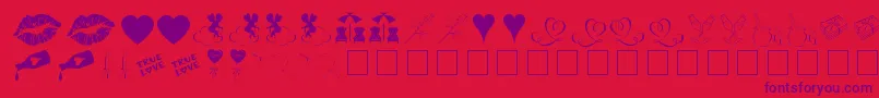 More about LoveRomanceTt Font LoveRomanceTt Font – Purple Fonts on Red Background