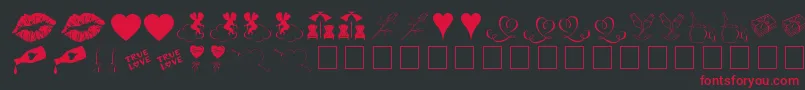 LoveRomanceTt Font – Red Fonts on Black Background