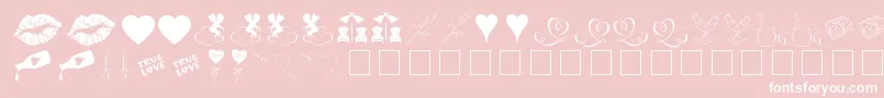 LoveRomanceTt-Schriftart – Weiße Schriften auf rosa Hintergrund