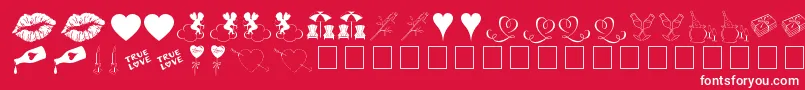 フォントLoveRomanceTt – 赤い背景に白い文字