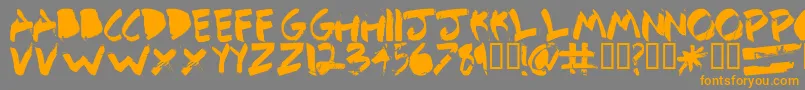 DetailbetaRegularフォントについての詳細 フォントDetailbetaRegular – オレンジの文字は灰色の背景にあります。