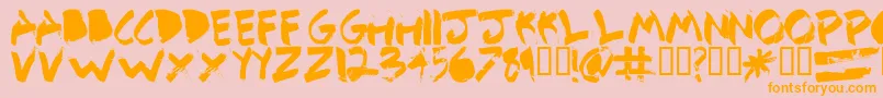 DetailbetaRegular Font – Orange Fonts on Pink Background