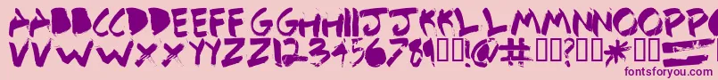 DetailbetaRegular Font – Purple Fonts on Pink Background