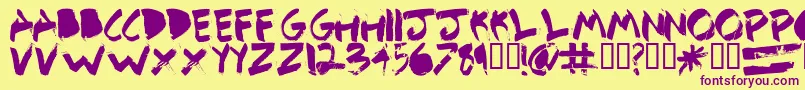 DetailbetaRegular Font – Purple Fonts on Yellow Background