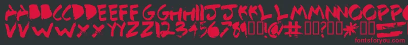 DetailbetaRegular-Schriftart – Rote Schriften auf schwarzem Hintergrund