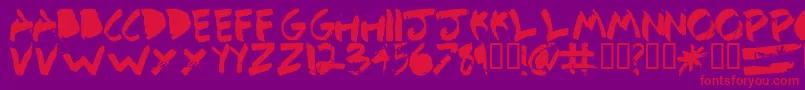 DetailbetaRegular Font – Red Fonts on Purple Background