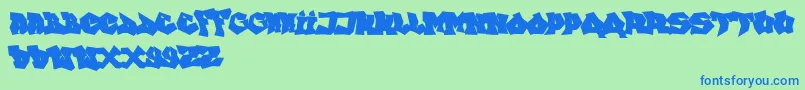 FtfIndonesianaGoGraffitiana Font – Blue Fonts on Green Background