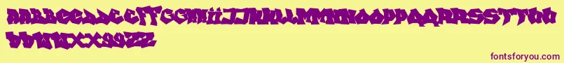 FtfIndonesianaGoGraffitiana Font – Purple Fonts on Yellow Background