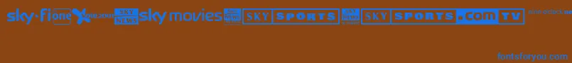 フォントSky1998ChannelLogos – 茶色の背景に青い文字