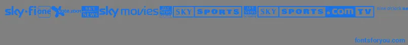 フォントSky1998ChannelLogos – 灰色の背景に青い文字
