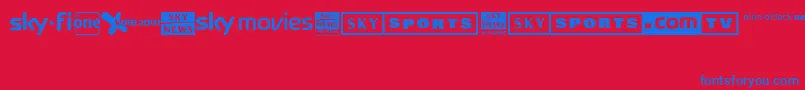 Sky1998ChannelLogos Font – Blue Fonts on Red Background