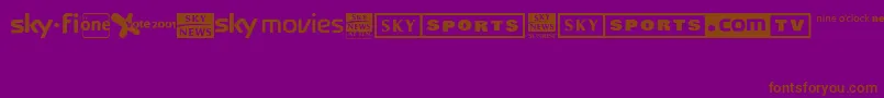 Sky1998ChannelLogos Font – Brown Fonts on Purple Background