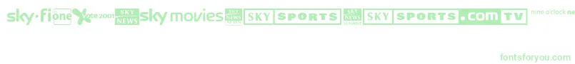 Sky1998ChannelLogos-fontti – vihreät fontit valkoisella taustalla