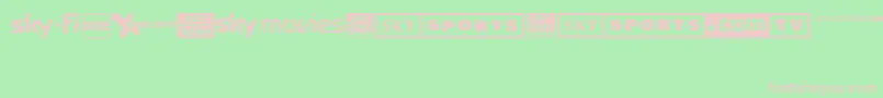 Sky1998ChannelLogos-fontti – vaaleanpunaiset fontit vihreällä taustalla