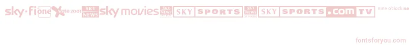 Шрифт Sky1998ChannelLogos – розовые шрифты на белом фоне