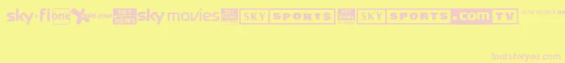 Sky1998ChannelLogos Font – Pink Fonts on Yellow Background