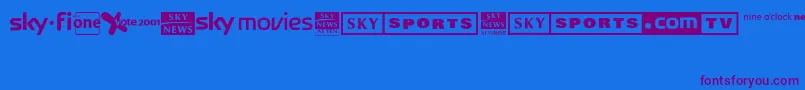 Шрифт Sky1998ChannelLogos – фиолетовые шрифты на синем фоне