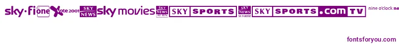 フォントSky1998ChannelLogos – 白い背景に紫のフォント