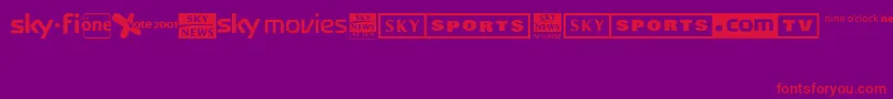フォントSky1998ChannelLogos – 紫の背景に赤い文字
