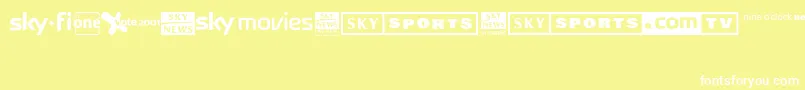 Sky1998ChannelLogos-fontti – valkoiset fontit keltaisella taustalla